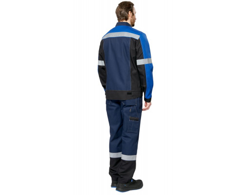 Куртка мужская рабочая летняя для ИТР "Виват" NEW сине-черно-васильковая