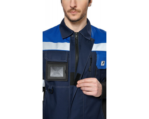 Куртка мужская рабочая летняя для ИТР "Виват" NEW сине-черно-васильковая