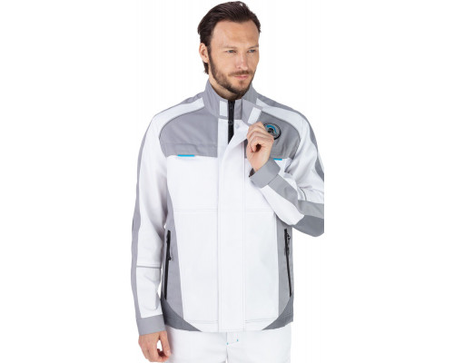 Куртка мужская рабочая летняя "Старт" белая с серым